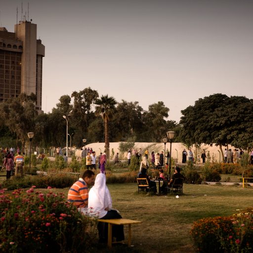 Families gather in a park in Baghdad, Iraq on Oct. 17, 2008. With the violence in Iraq at a four year low, people venture out into the streets once again to engage in leisure activities and daily life.
