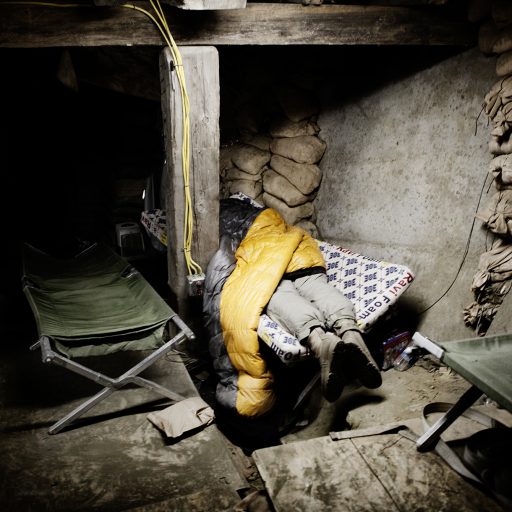 Living quarters at U.S. Army outpost Dallas in the Korengal valley, Kunar province, AFganistan on Dec. 31, 2009. Soldiers are stationed here for one or two week periods and are unable to go outside of the tented quarters during this time as the outpost is often attacked.