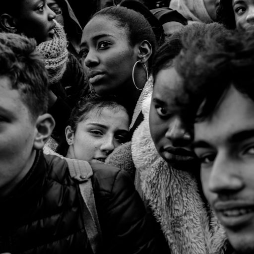 Brooklyn, New York - March, 14, 2018: Students from Brooklyn Technical High School listen to a speaker during a national walk out of students protesting the current firearms law in the United States in the wake of the mass shooting of Marjory Stoneman Douglas High School in Parkland, Florida that left 17 dead. Photo: Christopher Lee.