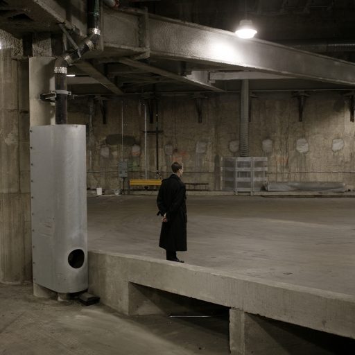 A Secret Service agent stands guard at a garage in Washington in 2004.