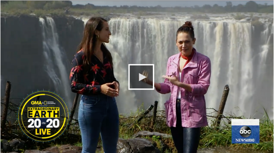 Earlier this week, Nichole Sobecki was interviewed live from Victoria Falls for a segment of “Extraordinary Earth: 20 in 2020” on Good Morning America, a series presented in partnership with National Geographic. The segment explored the profound environmental changes happening across the African continent — and the individual and collective responsibility to our shared planet.