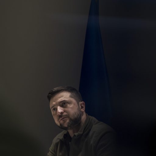 Volodymyr Zelenskyy, president of Ukraine, in his bunker where he runs the government during the war with Russia.