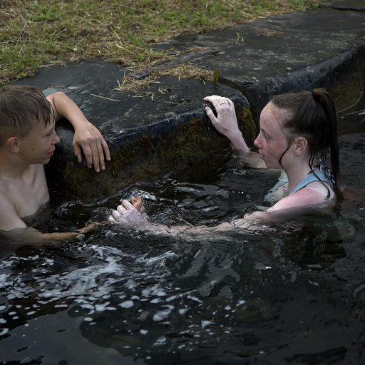 Bluebell. Dublin.  Republic of Ireland. July 4, 2015
Young people in the Grand Canal during a warm patch in the Irish summer, despite persistent health warnings and recent reports of a flesh-eating bug in the River Liffey and the Royal and Grand Canals of Dublin.

From the book The Republic (Allen Lane, 2016) Seamus Murphy's personal and immediate look at his native Ireland on the eve of the 100th anniversary of its revolutionary Easter Rising, which paved the way for independence for the south of the island, the Republic of Ireland.