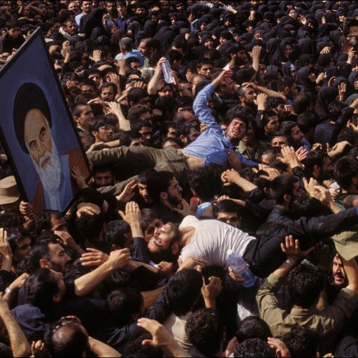 IRAN - JUNE 05:  Mourning after the death of Khomeini in Tehran, Iran on June 05, 1989.  (Photo by Pool BOUVET/DE KEERLE/Gamma-Rapho via Getty Images)