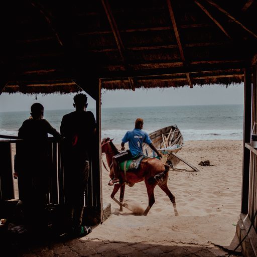 The horse rider community at a beach in Lagos.