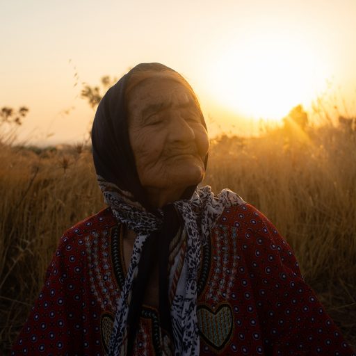 Nanna Slima, a tamazight Libyan woman, singing  traditional Libyan folk in the land of olive trees in Nafusa mountains on July 27, 2019 in Yefren. Libya