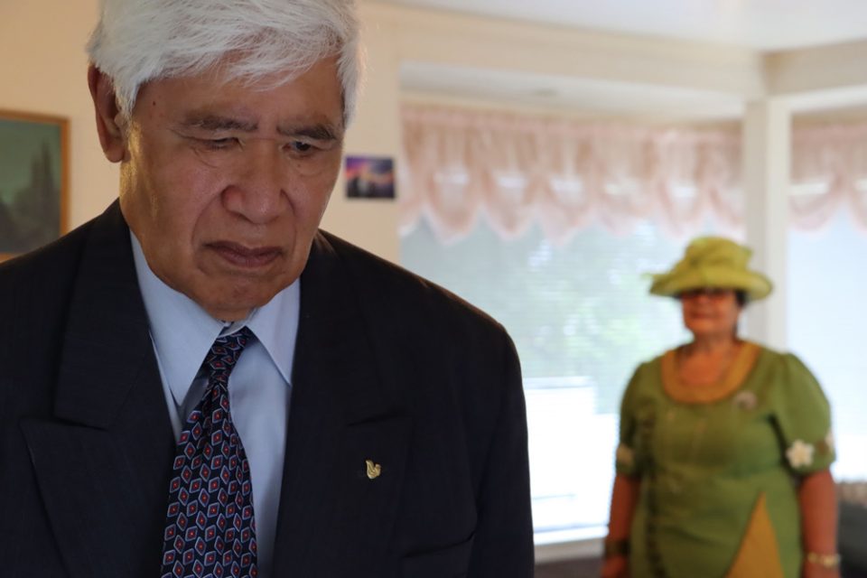 Mr & Mrs Ieremia: Elderly distinguished Samoan couple dressed in their Sunday best for church.