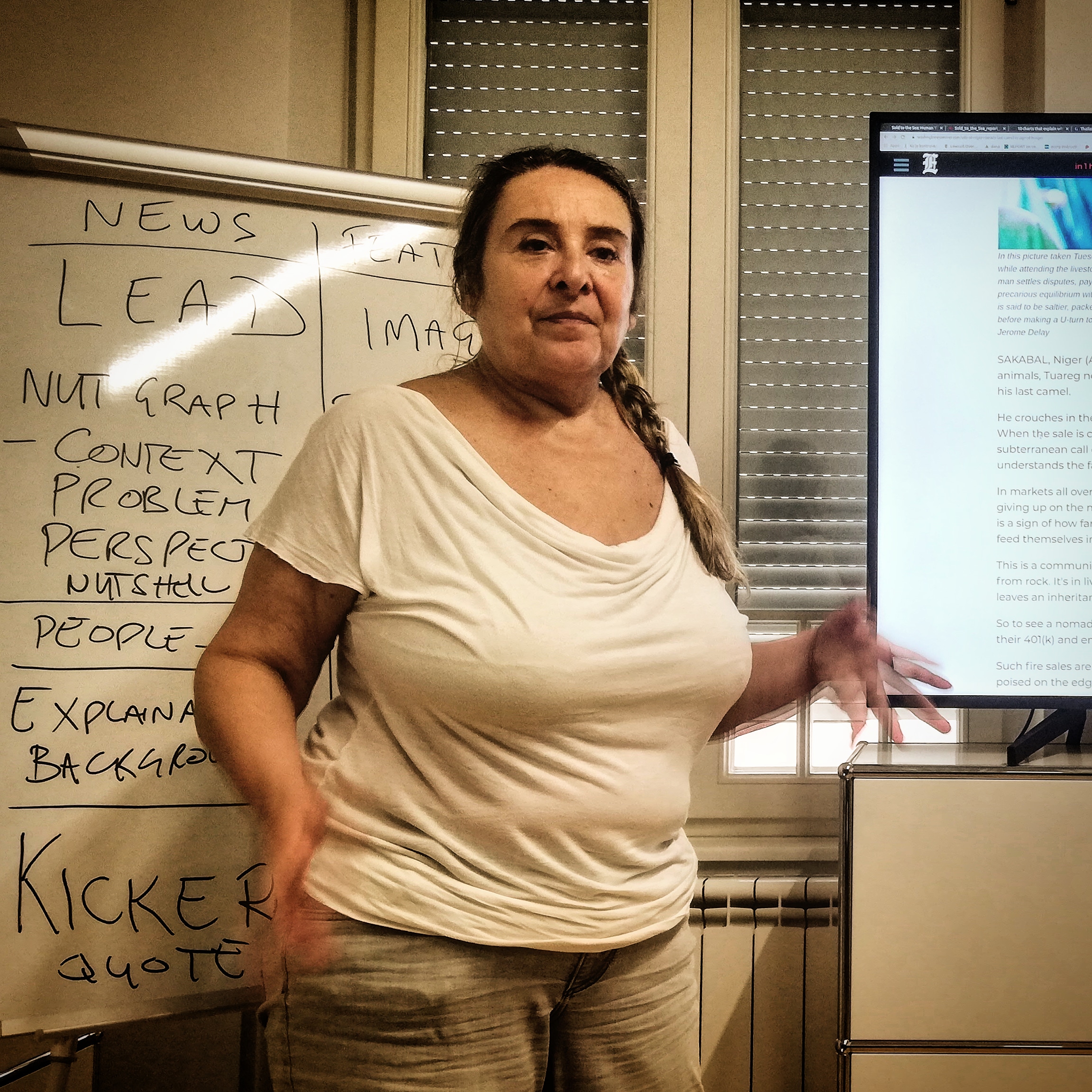 Aida Cerkez on news reporting and writing. ©Nerma Sofic