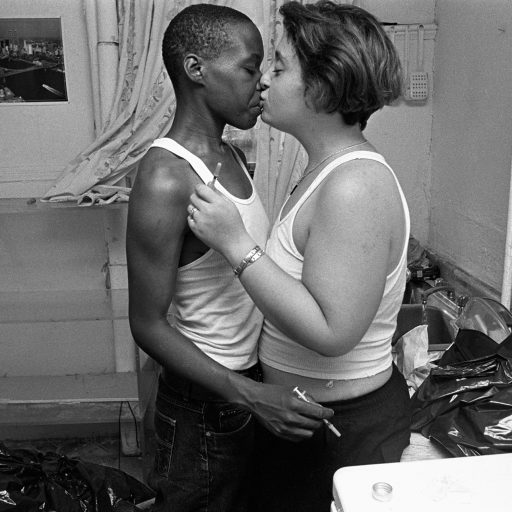 Bushwick, Brooklyn, 2000.
Moya and Tara met in jail while serving time for drug possession. The two met when back out on the streets and resumed their jailhouse love affair and soon their addictions. © Brenda Ann Kenneally.