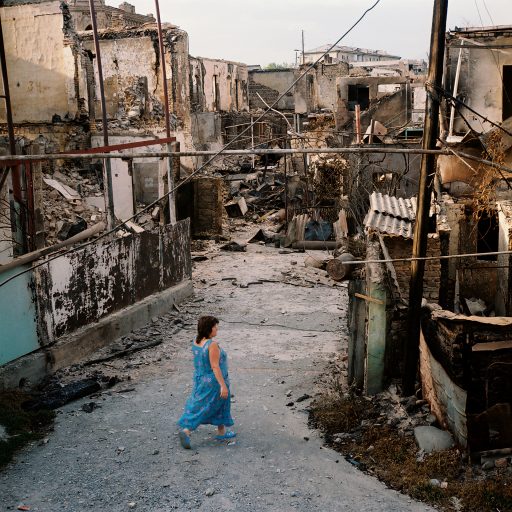 Bombed buildings on Telman street in the outskirts of Tshinvali, South Ossetia. August 16, 2008. © Rena Effendi.