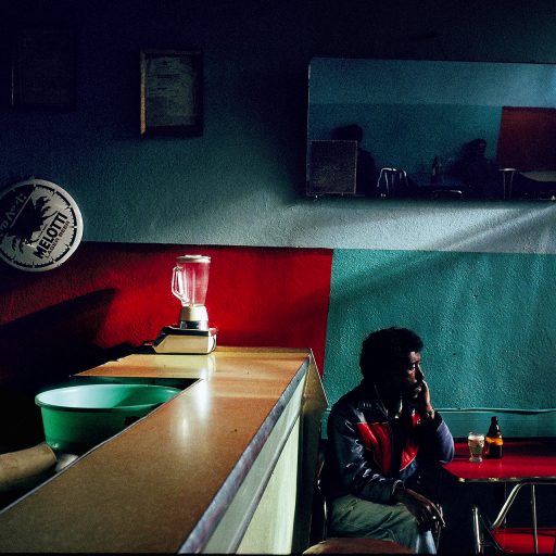 ERITREA 1992 –  A man, lost in thought, in a bar with clear Italian influence at Asmara. Maybe he does not yet realize that the long war for independence is over. © Pascal Maitre.
